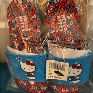 Hello Kitty Americana Red and women’s slide sandals.